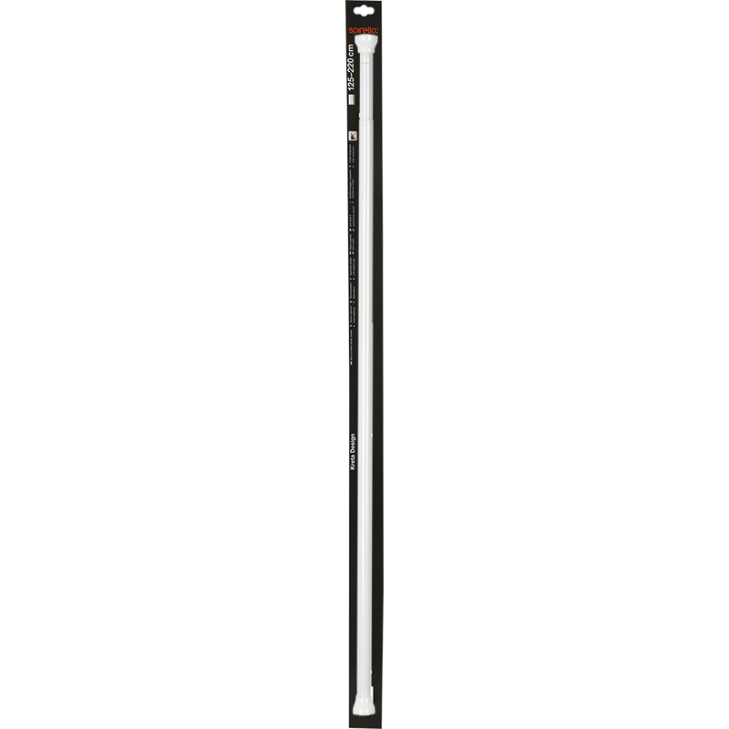 Spirella Barre Tringle Pour Rideau De Douche Ou Baignoire Extensible Sans Perçage En Alu KRETA 125-220cm Blanc Spirella