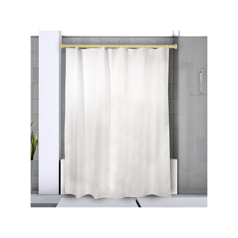 spirella Barre tringle pour rideau de douche ou baignoire extensible sans perçage en Alu KRETA 125-220cm Doré Spirella