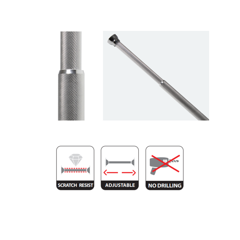 Spirella Barre Tringle Pour Rideau De Douche Ou Baignoire Extensible Sans Perçage En Alu ARIK 75-125cm Finition Brillante Spirella