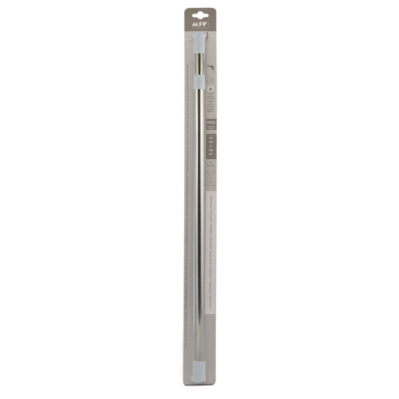 Spirella Barre Tringle Pour Rideau De Douche Ou Baignoire Extensible En Inox 70-120cm Chromé MSV