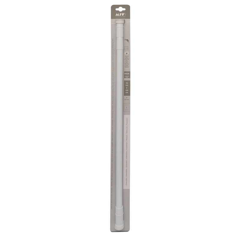 Spirella Barre Tringle Pour Rideau De Douche Ou Baignoire Extensible Blanche 70-120cm MSV