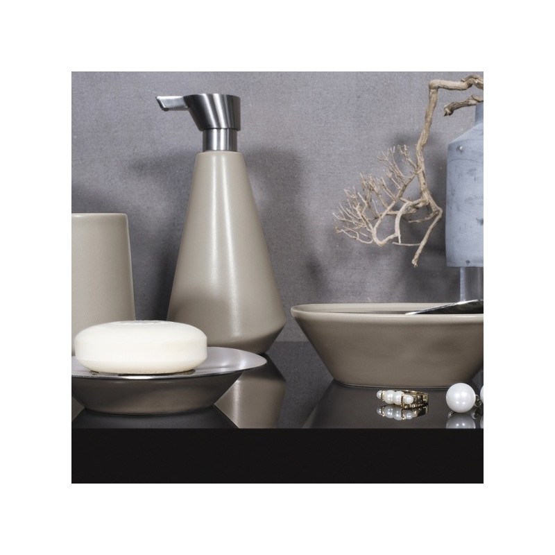 Spirella Boite à  Cotons Céramique ESSOS Sand Matt Elements By Spirella