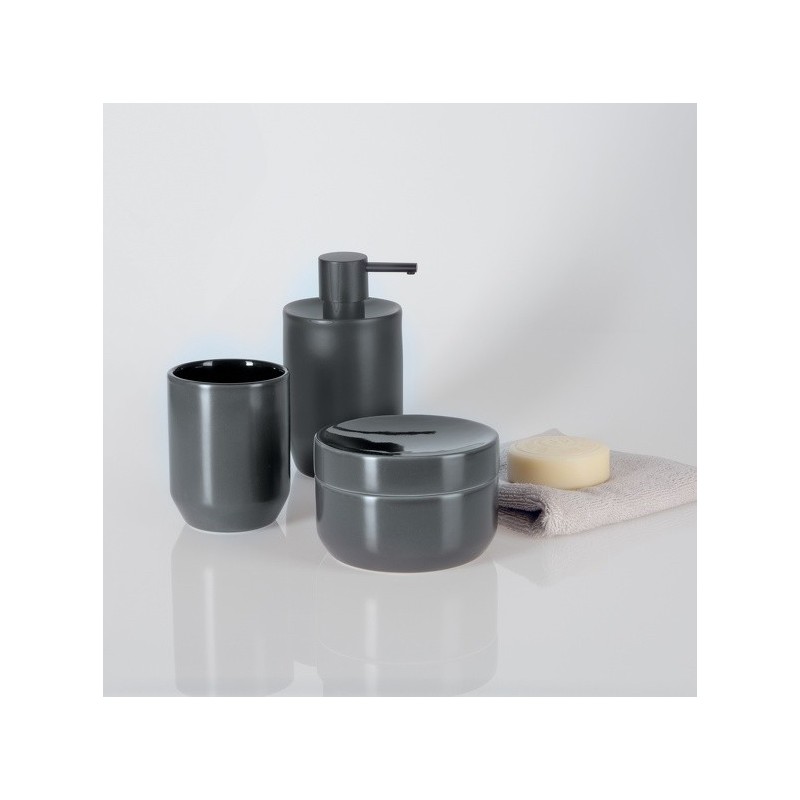 Spirella Boite à  Cotons Céramique JARO Gris Spirella