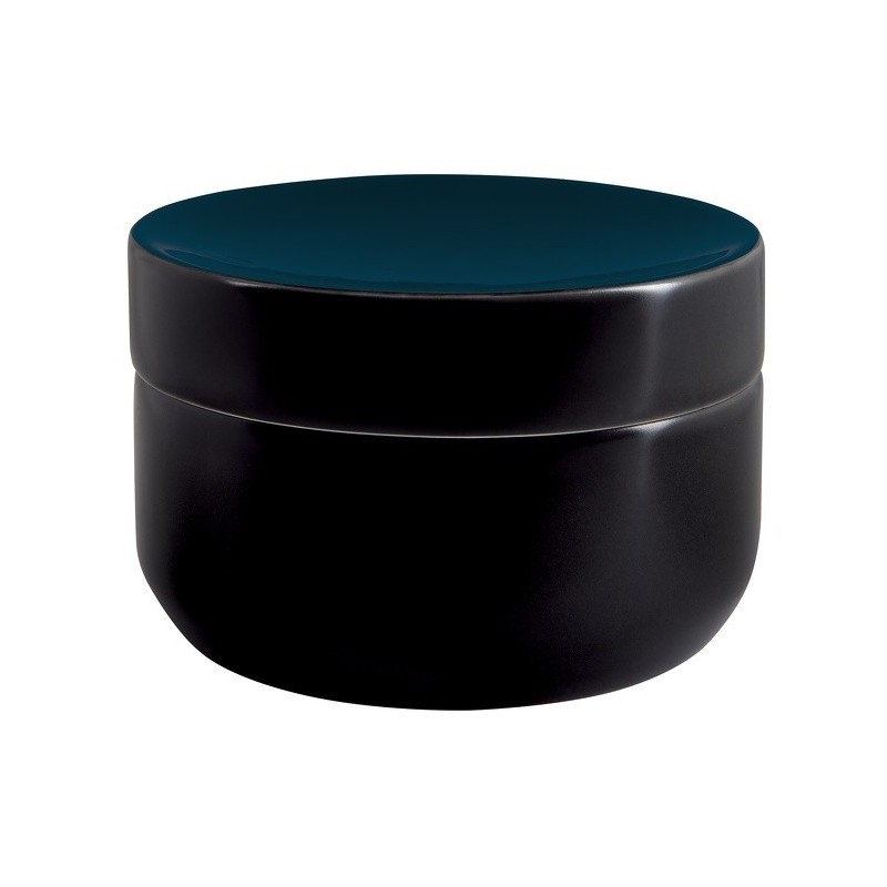 spirella Boite à  cotons Céramique JARO Noir Pétrol Spirella