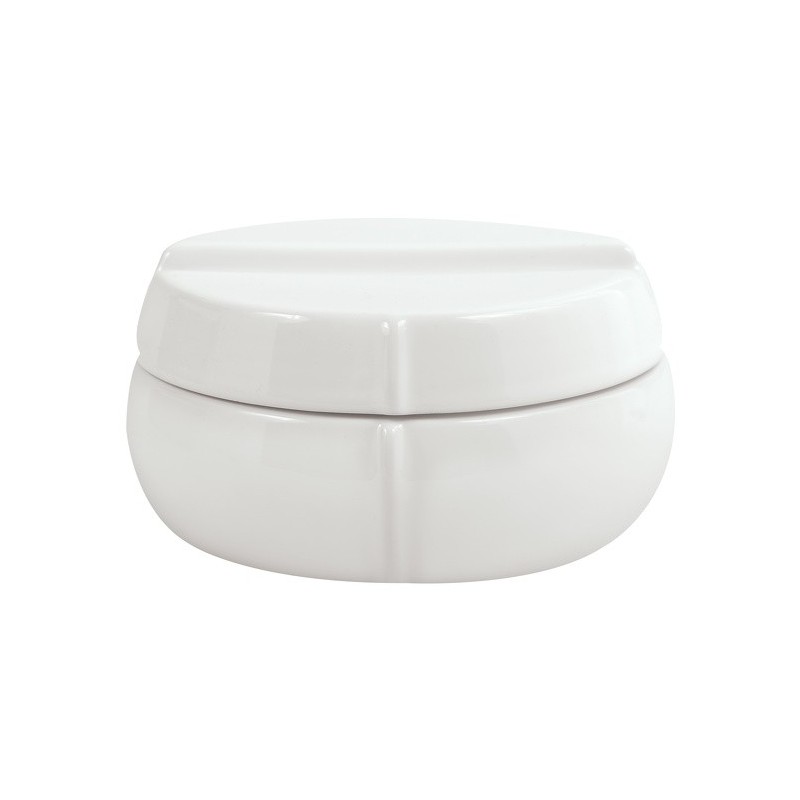 Spirella Boite à  Cotons Céramique SENSE Blanc Shinny Elements By Spirella