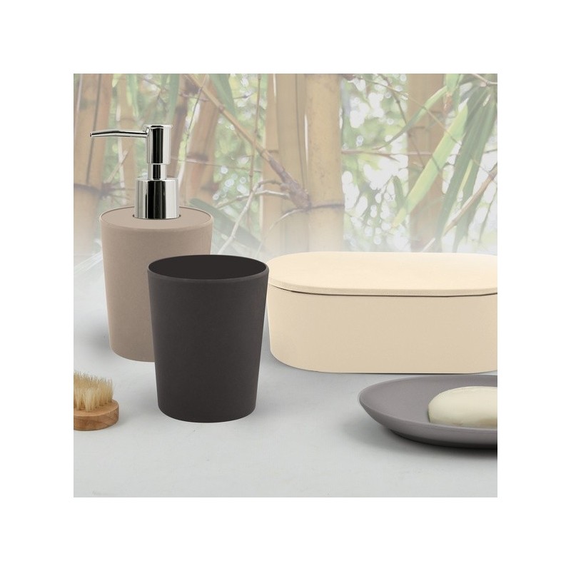 Spirella Boite à  Cotons Fibres De Bambou TAKEO Gris Spirella