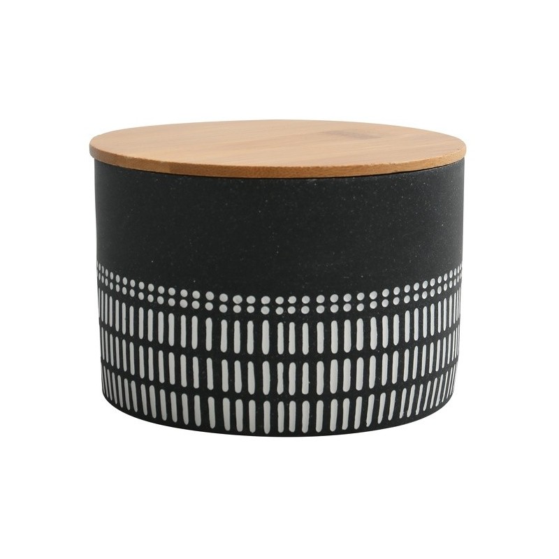 spirella Boite à  cotons Polyrésine & Bambou YUMA Gris foncé Spirella