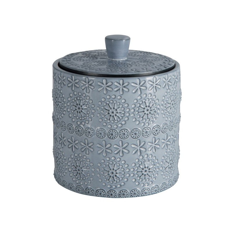 Spirella Boite à  Cotons Porcelaine RELIEF Gris Spirella