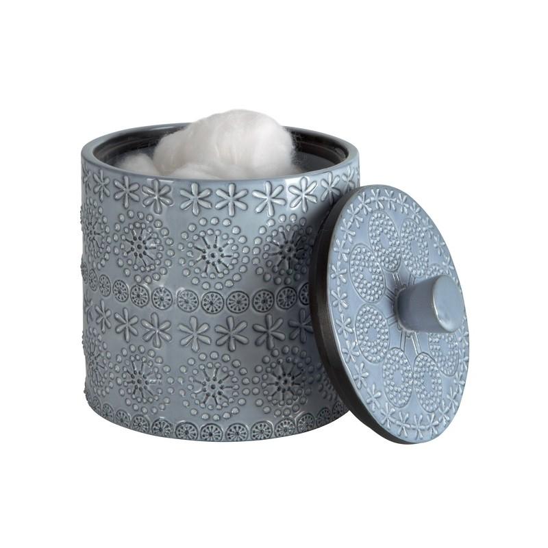 spirella Boite à  cotons Porcelaine RELIEF Gris Spirella