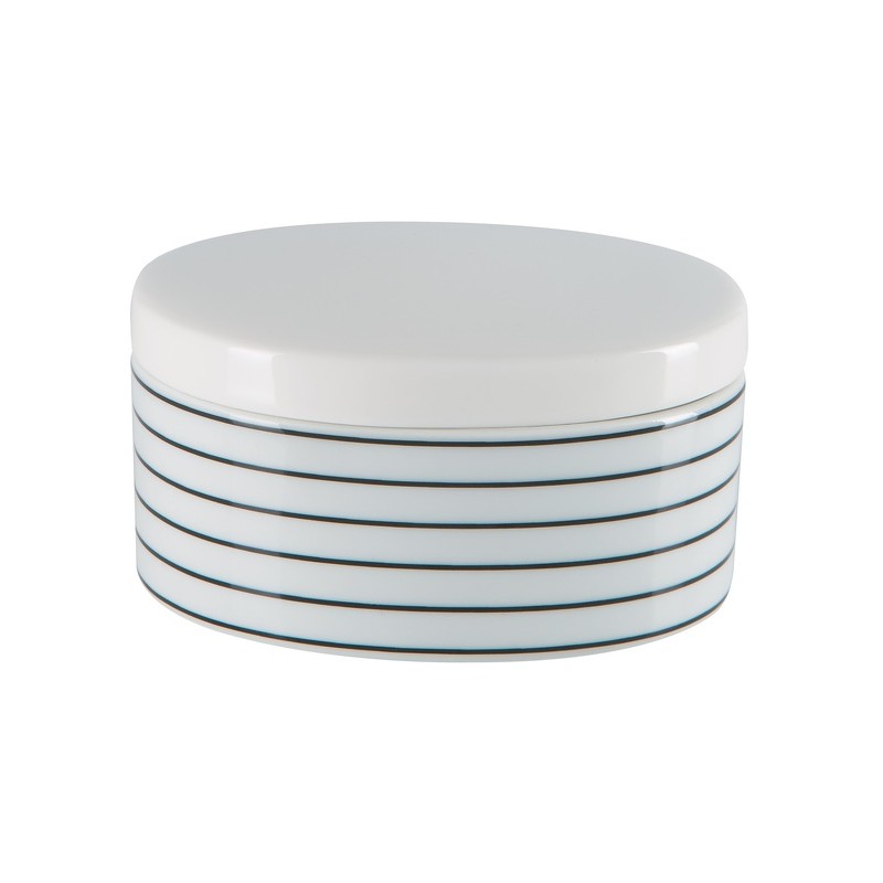 Spirella Boite à  Cotons Porcelaine VISBY Noir & Blanc Spirella