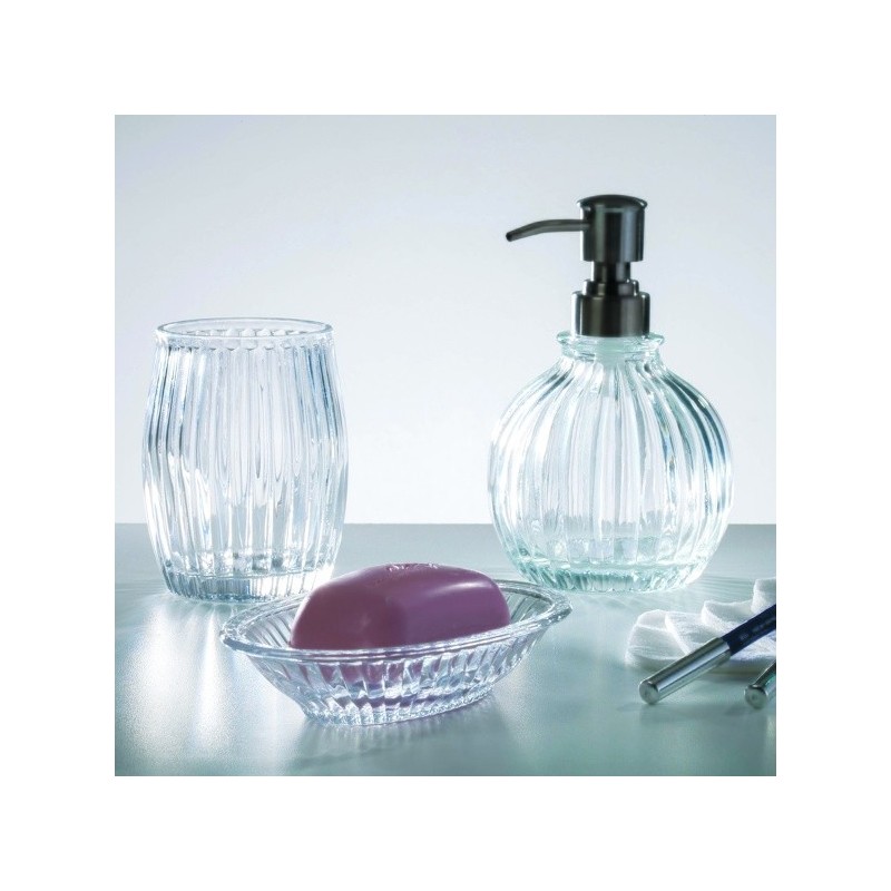 Spirella Boite à  Cotons Verre QUARTZ Transparent Spirella