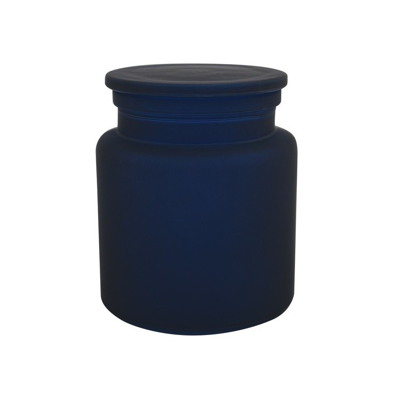 spirella Boite à  cotons Verre YOKO Bleu Foncé Spirella