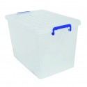 Spirella Boite De Rangement Avec Roulettes 69x46x45cm Blanc Transparent 100L MSV
