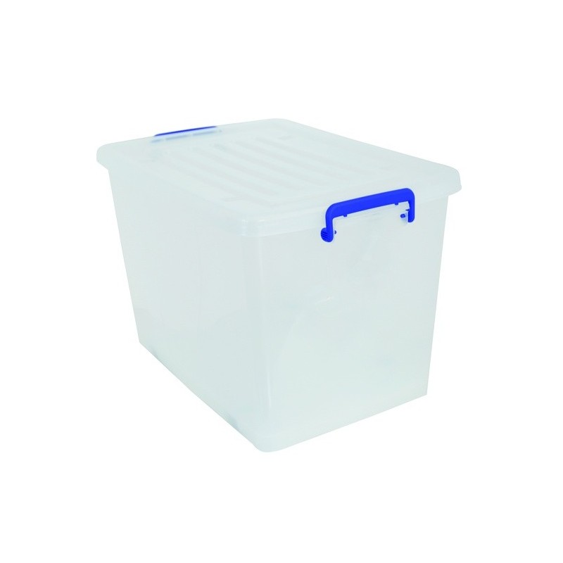 spirella Boite de rangement avec roulettes 69x46x45cm Blanc Transparent 100L MSV
