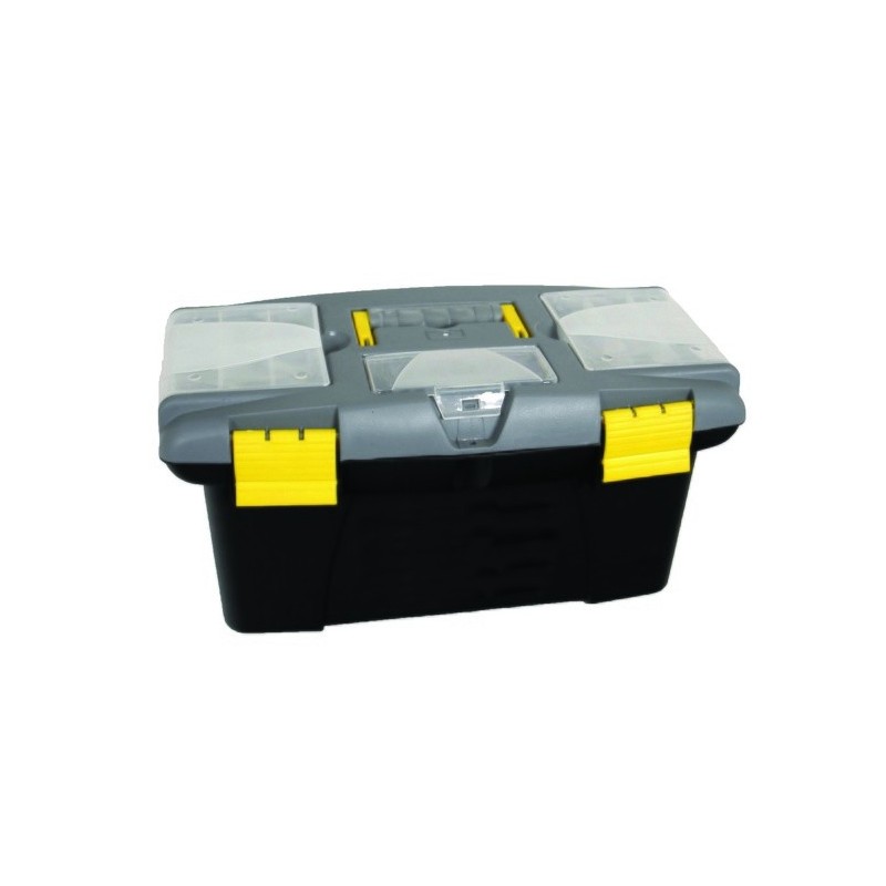 Spirella Boite Organisateur à Outils Avec Plateau Et Compartiments 33cm Noir & Jaune MSV