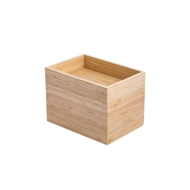 Spirella Boite Organisateur Polyvalent 2 Compartiments Empilables Bambou ISALYS Beige MSV