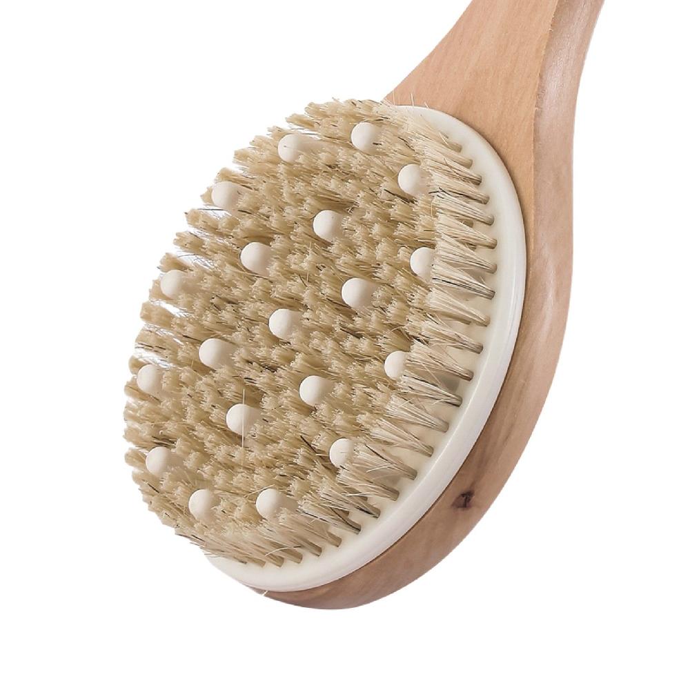 Spirella Brosse De Bain En Bois Exfoliante Avec Manche Long MSV