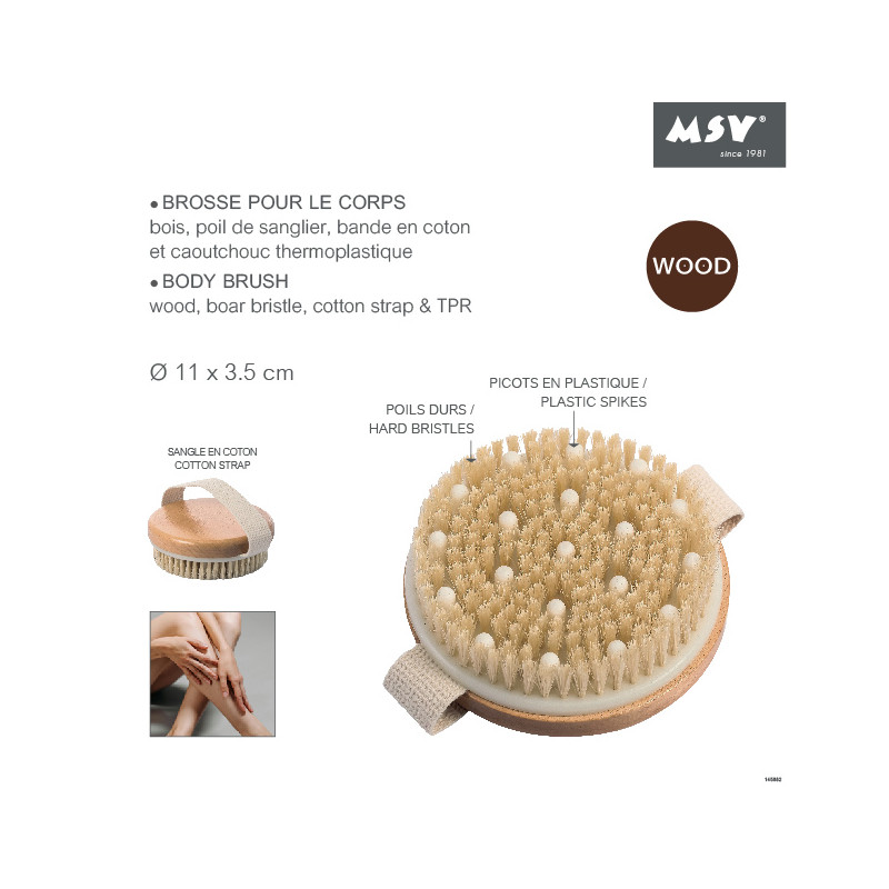 Spirella Brosse De Massage Exfoliante Ronde En Poils Et Picots MSV