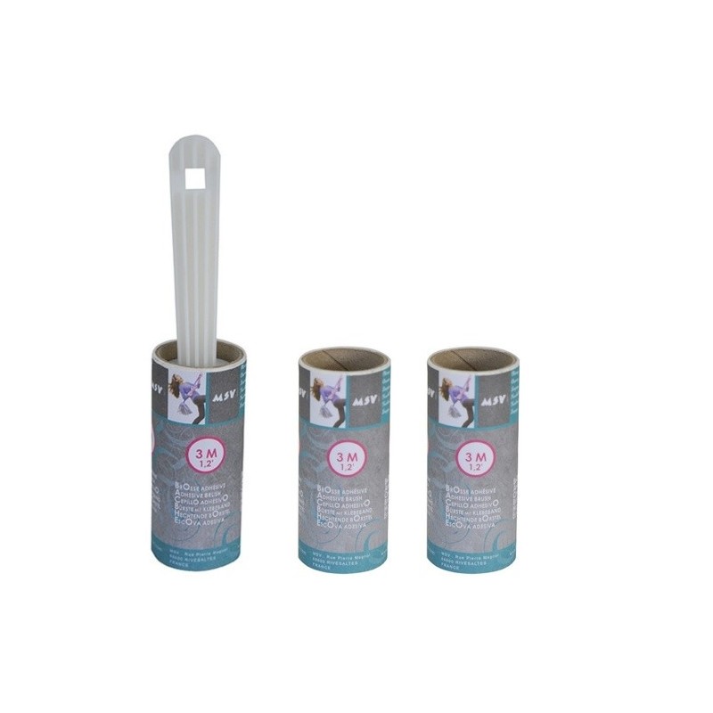 spirella Brosse rouleau adhesive à  vêtement + 2 recharges 3M MSV