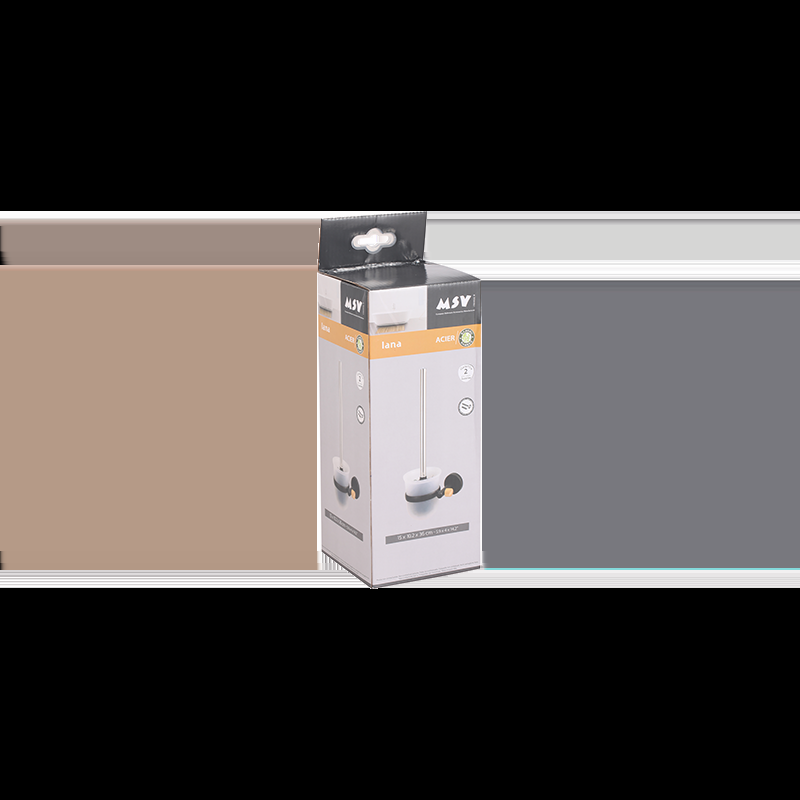 Spirella Brosse Wc Avec Support à  Fixer Acier & Bambou IANA Noir Mat MSV