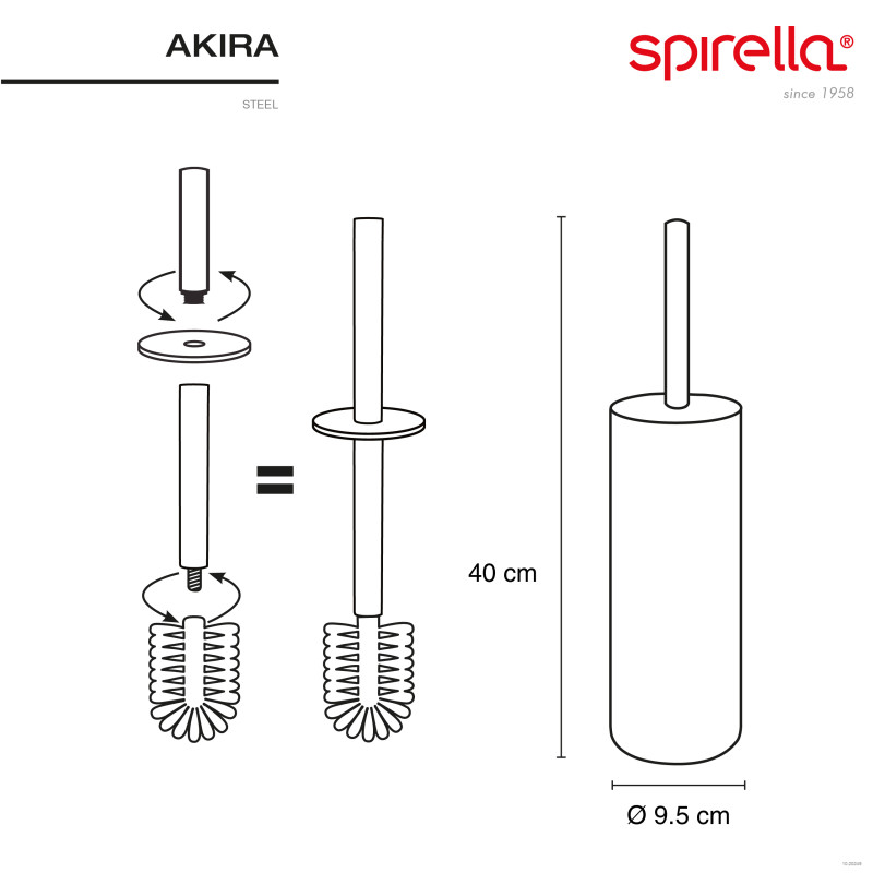 Spirella Brosse Wc Avec Support Acier AKIRA Blanc Mat Spirella