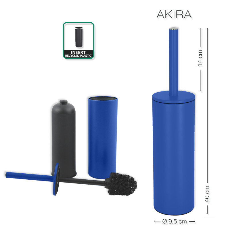Spirella Brosse Wc Avec Support Acier AKIRA Bleu Roi Spirella