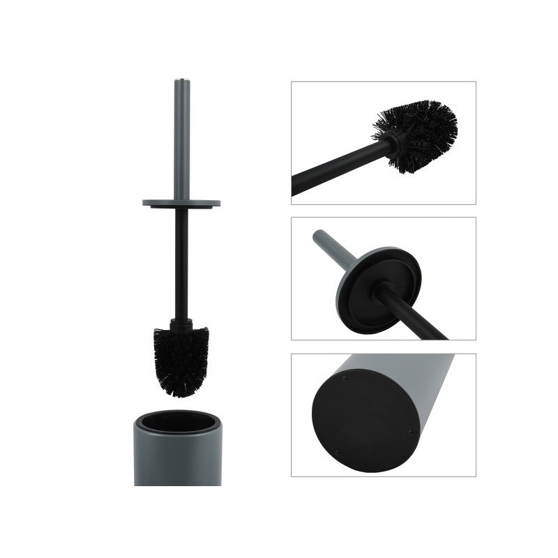 Spirella Brosse Wc Avec Support Acier AKIRA Gris Mat Spirella