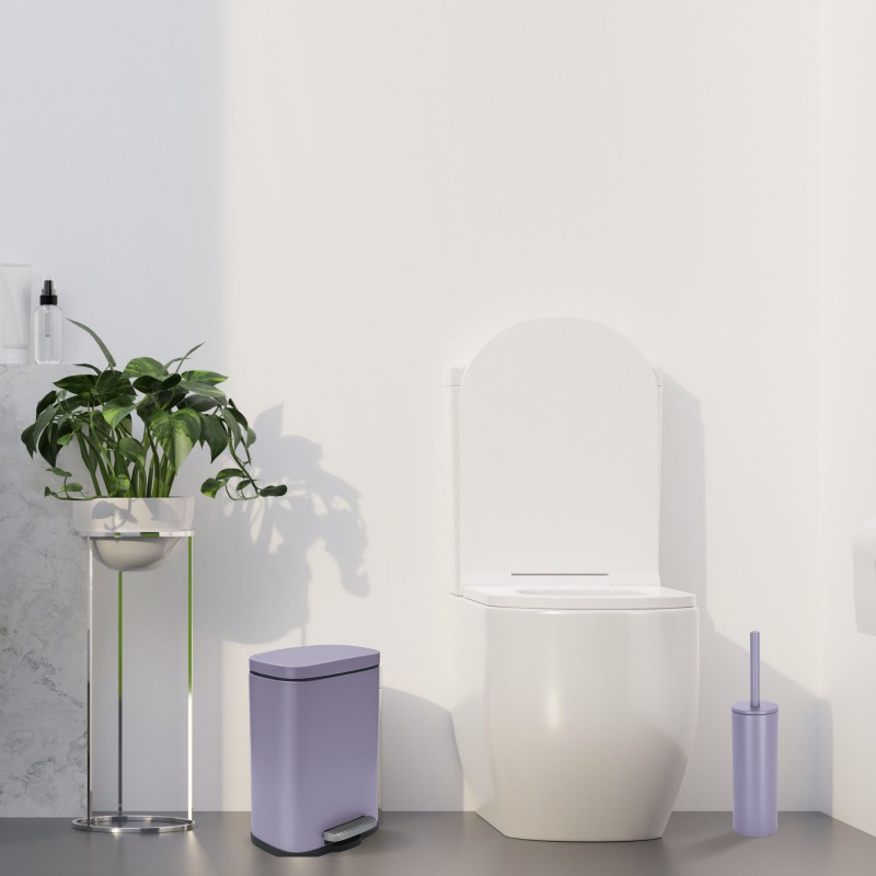 Spirella Brosse Wc Avec Support Acier AKIRA Lavande Mat Spirella