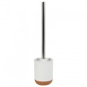 Spirella Brosse Wc Avec Support Céramique & Liege OAK Blanc MSV