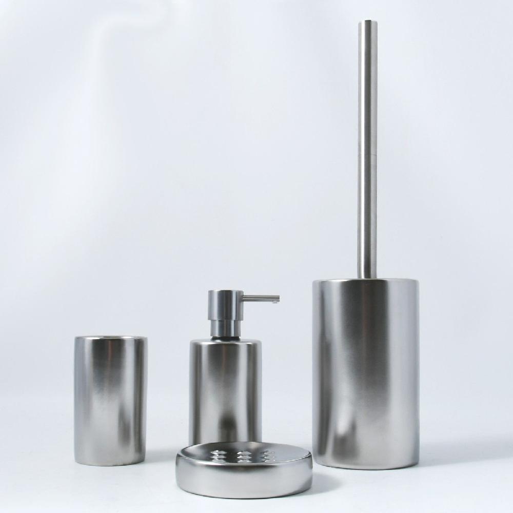 Spirella Brosse Wc Avec Support Céramique TUBE-MATT Argent Mat Spirella