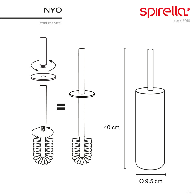 Spirella Brosse Wc Avec Support Inox NYO Noir Titan Spirella