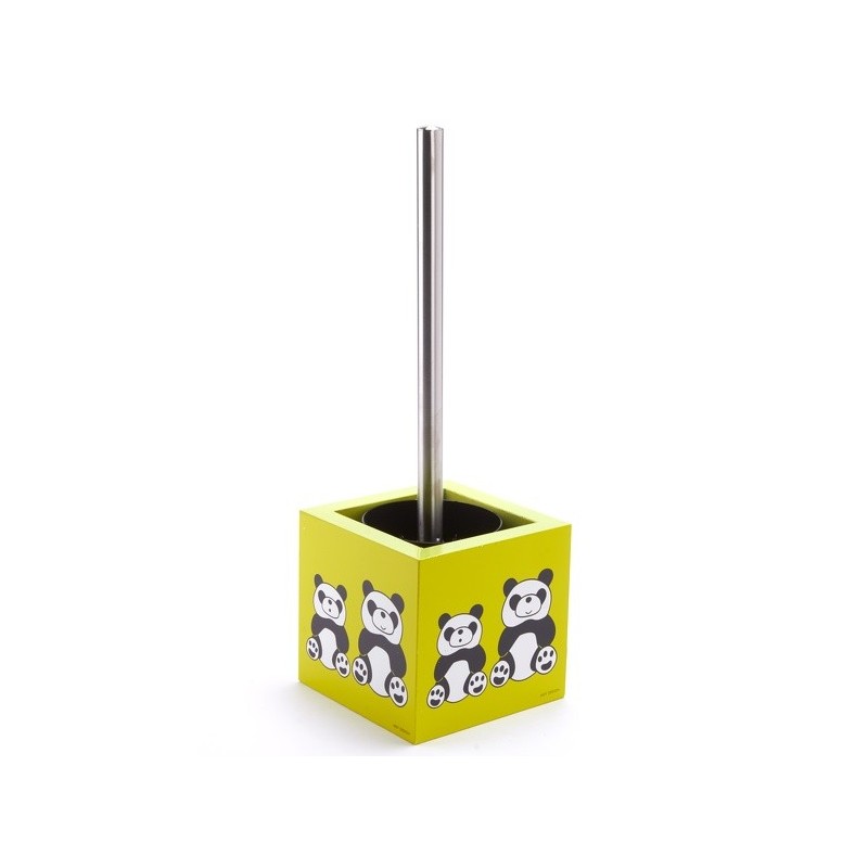 Spirella Brosse Wc Avec Support MDF & Acier Inox Carré Panda MSV