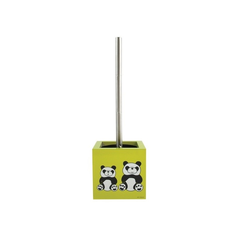 spirella Brosse Wc avec support MDF & Acier Inox Carré Panda MSV