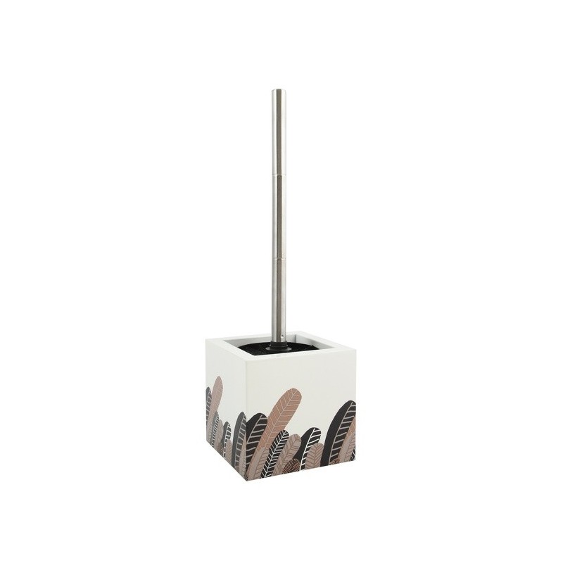 spirella Brosse Wc avec support MDF & Acier Inox Motifs PLUMAS VINTAGE MSV