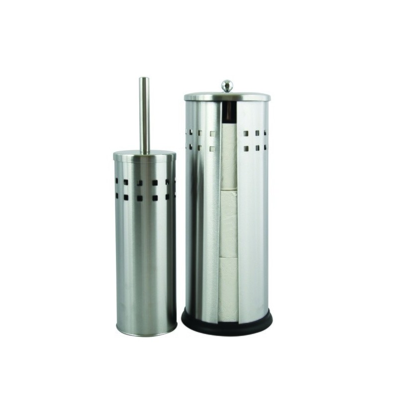 spirella Brosse wc avec support & Réserve pour papier wc en Acier MSV