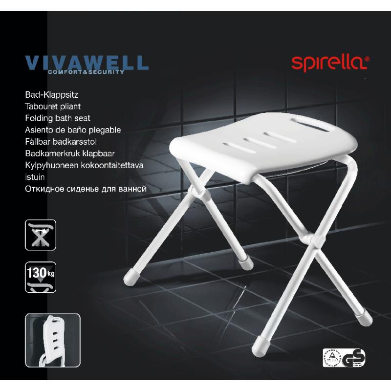 Spirella Chaise Pliante Rabattable De Bain Chrome Spirella