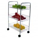 Spirella Chariot Multi-Fonctions 3 Niveaux Acier Chromé MSV