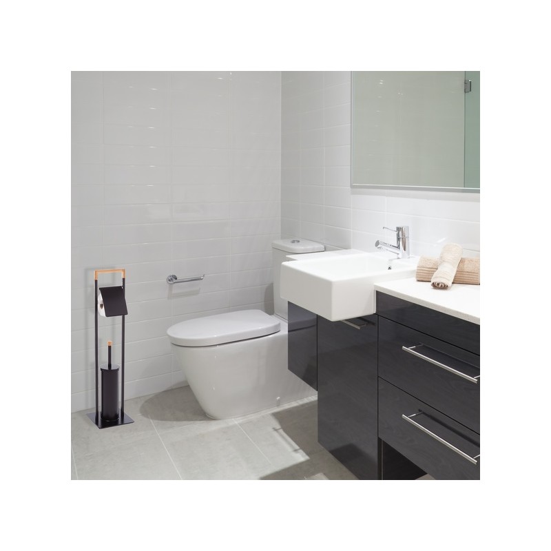 Spirella Combiné Wc CHIC Bambou & Acier Noir Mat Spirella