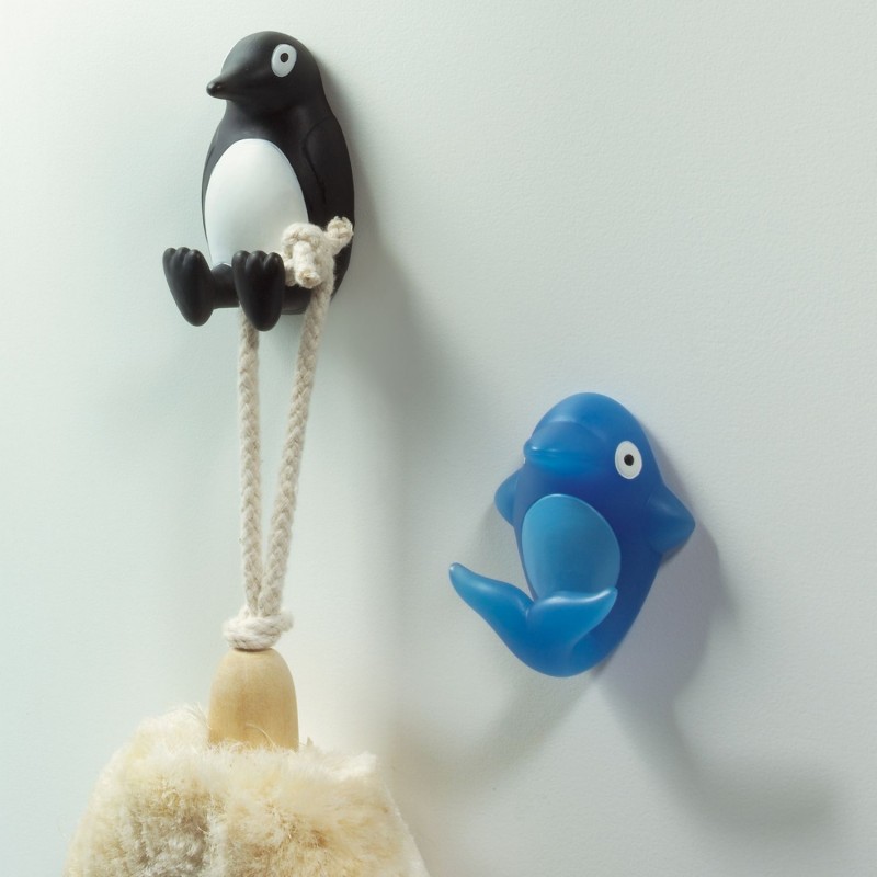 Spirella Crochet Mural Pour Serviette FLIPPER Bleu Spirella