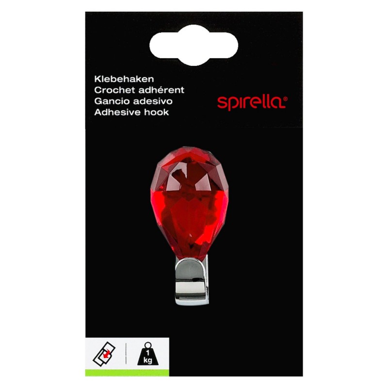 Spirella Crochet Mural Pour Serviette JEWEL Rouge Ruby Spirella