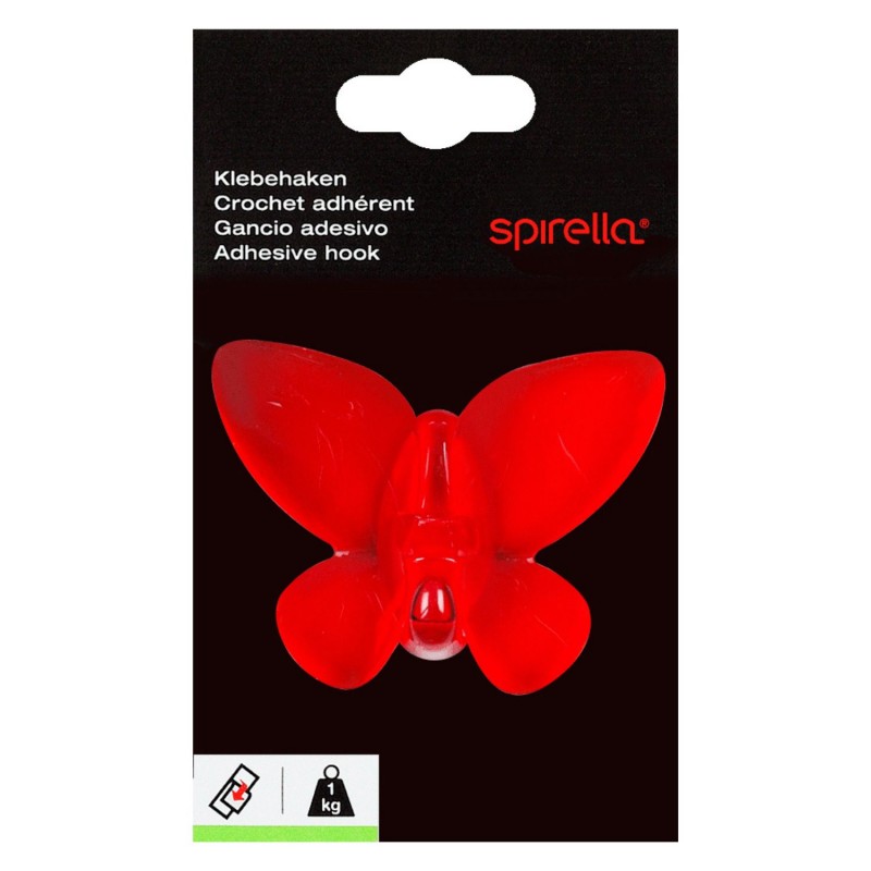 Spirella Crochet Mural Pour Serviette MARIPOSA Rouge Clair Spirella