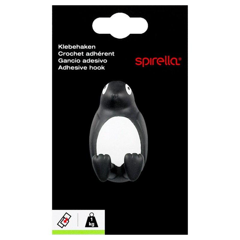 Spirella Crochet Mural Pour Serviette PINGU Noir & Blanc Spirella
