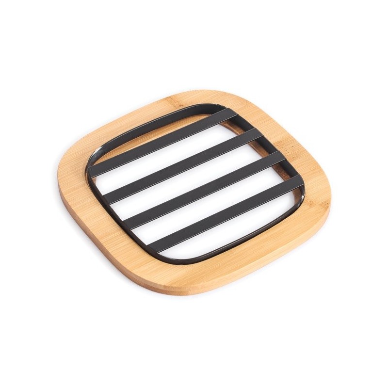 spirella Dessous de plat Style industriel Bambou & Acier ELIE Noir mat MSV