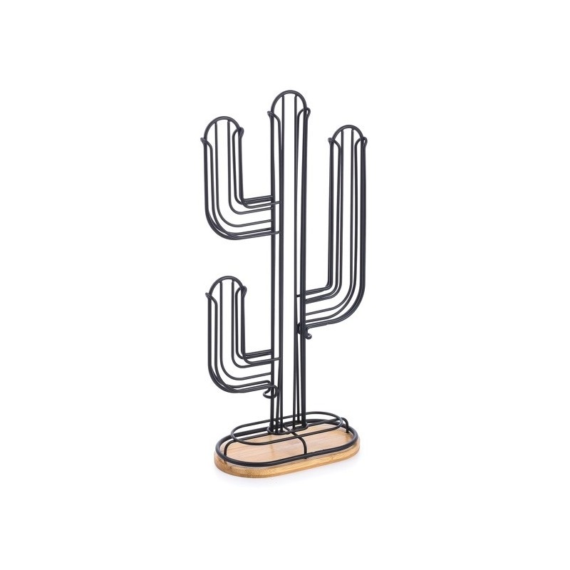 Spirella Distributeur De Dosettes Cactus Design Industriel Bois & Acier ELIE Noir Mat MSV