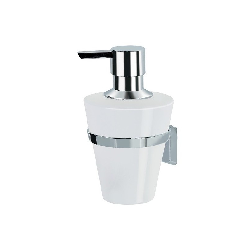 spirella Distributeur de savon à  fixer Porcelaine et Acier chromé MAX LIGHT Blanc Spirella