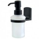 Spirella Distributeur De Savon à  Fixer Verre & Chromé TAKU Transparent & Noir Spirella