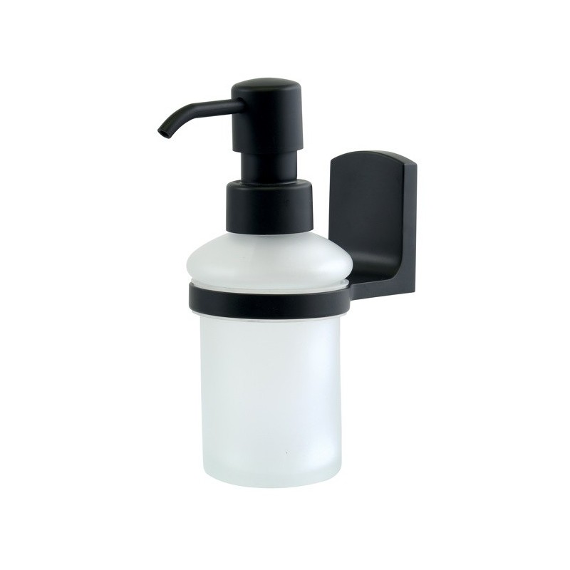 spirella Distributeur de savon à  fixer Verre & Chromé TAKU Transparent & Noir Spirella