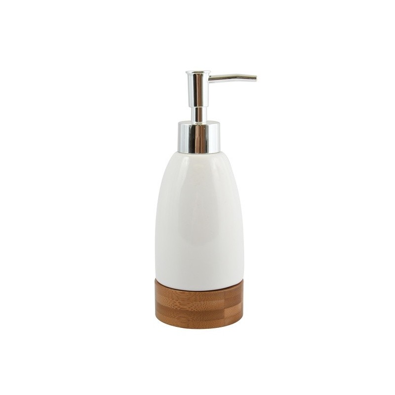 spirella Distributeur de savon Céramique & Bambou TALLINN Blanc MSV