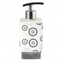 Spirella Distributeur De Savon Céramique DOTS Gris & Blanc MSV