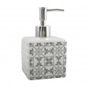 Spirella Distributeur De Savon Céramique EVORA Gris & Blanc MSV